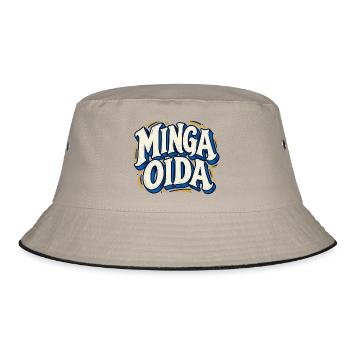 Minga Oida – Bayerischer München Spruch - Bucket Hat - Khaki/Schwarz - Vorne