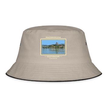 Ungarn Esztergom Vintage Reisemarke - Bucket Hat - Khaki/Schwarz - Vorne