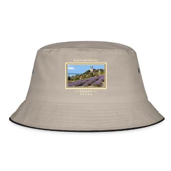 Ungarn Tihany Vintage Reisemarke - Bucket Hat - Khaki/Schwarz - Vorne