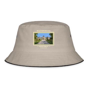 Ungarn Keszthely Vintage Reisemarke - Bucket Hat - Khaki/Schwarz - Vorne