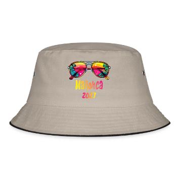 Mallorca 2027 Sonnenbrillen-Design - Bucket Hat - Khaki/Schwarz - Vorne