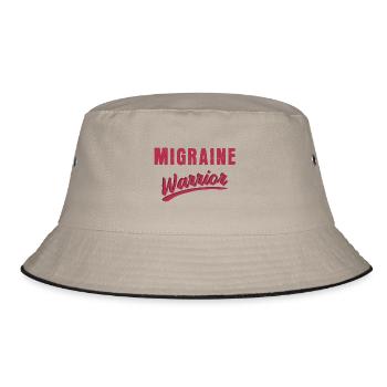 Migraine Headache Fighter Funny Saying - Bucket Hat - khaki/black - Front