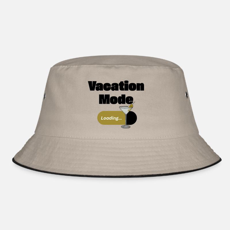 Vacation Mode On – Martini mit Ladebalken (dunkel) Bucket Hat