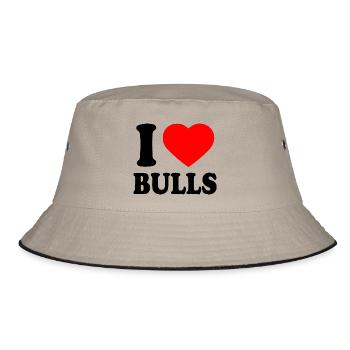 I love bulls - Bucket Hat - Khaki/Schwarz - Vorne