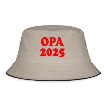 Opa 2025 - Bucket Hat - Khaki/Schwarz - Vorne