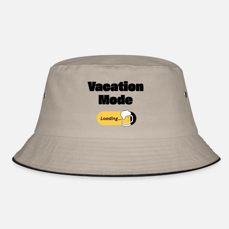 Vacation Mode On – Bier mit Ladebalken (dunkel) Bucket Hat