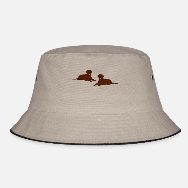 2x brauner Labrador Hund Geschenk Bucket Hat