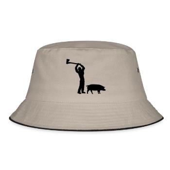 h1n1 metzger - Bucket Hat - Khaki/Schwarz - Vorne