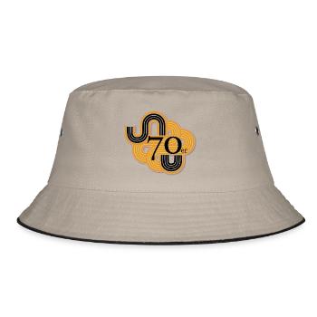 70er Jahre - Bucket Hat - Khaki/Schwarz - Vorne