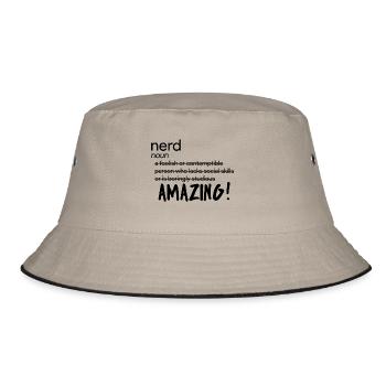 Nerd / Nerds: Definition of "Nerd" - Bucket Hat - khaki/black - Front