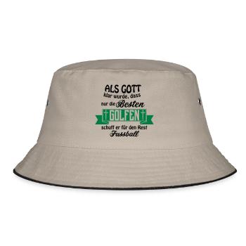 As God Golf football - Bucket Hat - khaki/black - Front