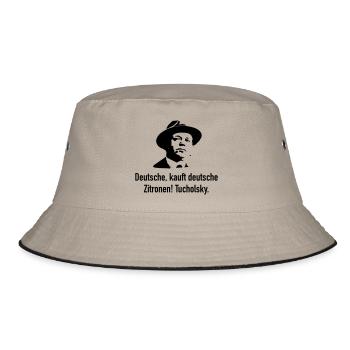 Tucholsky: Deutsche, kauft deutsche Zitronen! - Bucket Hat - Khaki/Schwarz - Vorne