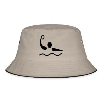 water polo wasser ball wasserball - Bucket Hat - Khaki/Schwarz - Vorne