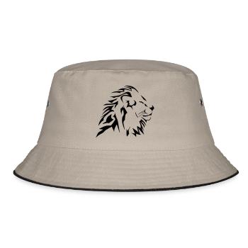 tshirt lion tribal vectoriel - Bob - kaki/noir - Devant