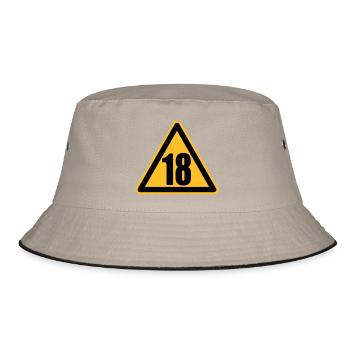 Achtung 18 - Bucket Hat - Khaki/Schwarz - Vorne