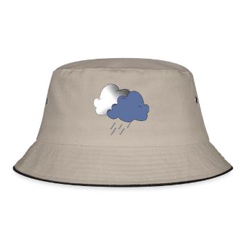 regenbogen sonne wolken wetter rainbow sun cloud52 - Bucket Hat - Khaki/Schwarz - Vorne