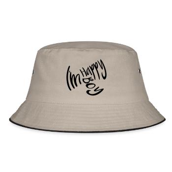 Junge. glücklich. Jung. Teenager - Bucket Hat - Khaki/Schwarz - Vorne