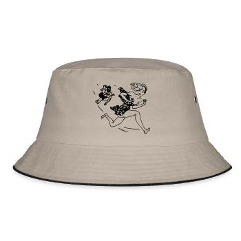 neanderthal cave man caveman steinzeit6 - Bucket Hat - khaki/black - Front