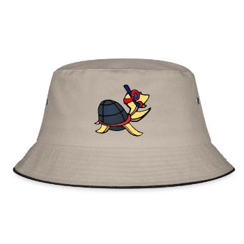 Tortue avec lunettes de plongée et tuba - Bob - kaki/noir - Devant