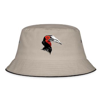 Southern Ground Hornbill - Bucket Hat - khaki/black - Front