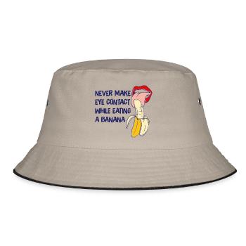 Banana Gift Never make eye contact while eating - Bucket Hat - khaki/black - Front