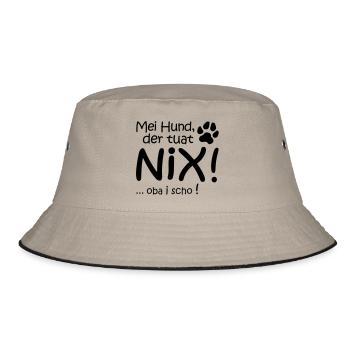 Mei Hund - Bucket Hat - Khaki/Schwarz - Vorne