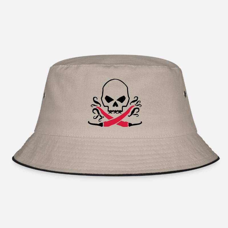 Chilli skull - Bucket Hat - Khaki/Schwarz