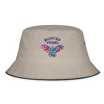 Colorful bird and flowers - Bucket Hat - khaki/black - Front