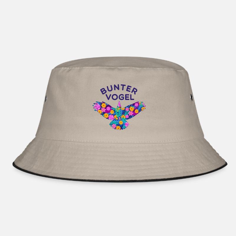 Bunter Vogel und Blumen Bucket Hat