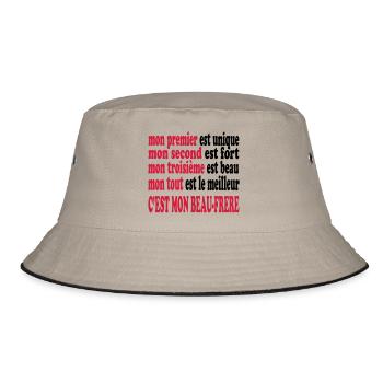 Mon beau-frère est beau - Bucket Hat - Khaki/Schwarz - Vorne
