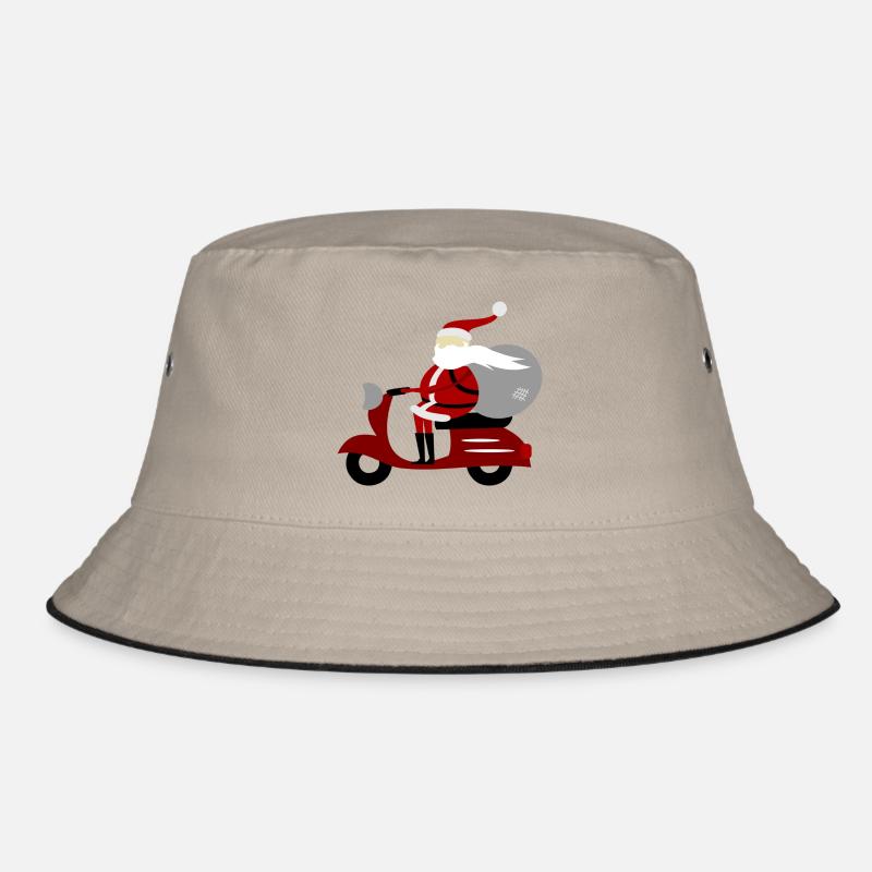 Weihnachten - Weihnachtsmann Roller - Bucket Hat - Khaki/Schwarz