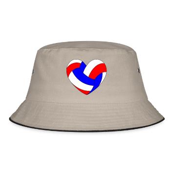 Volleyball Heart Blue White Red - Bucket Hat - khaki/black - Front