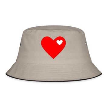 Red Heart Red Gift - Bucket Hat - khaki/black - Front