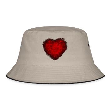 Red heart vintage - Bucket Hat - khaki/black - Front