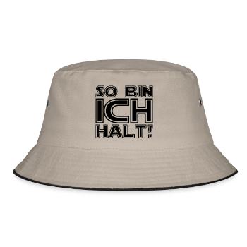 so bin ich halt in schwarz - Bucket Hat - Khaki/Schwarz - Vorne