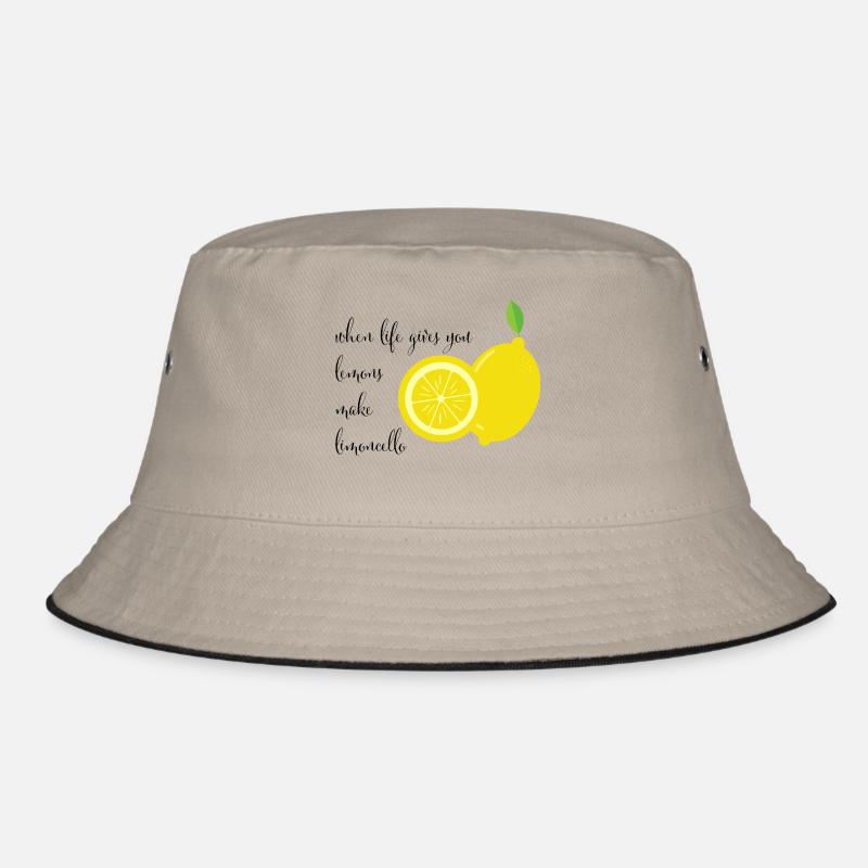 Spruch Limocello schwarz - Bucket Hat - Khaki/Schwarz