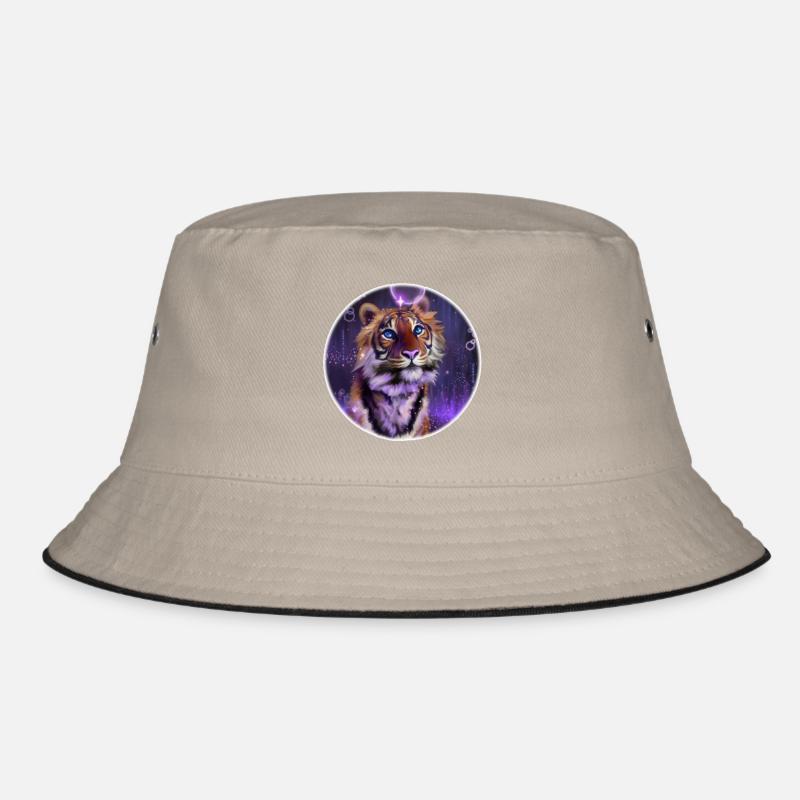 Kosmischer Tiger im Neonlicht Bucket Hat