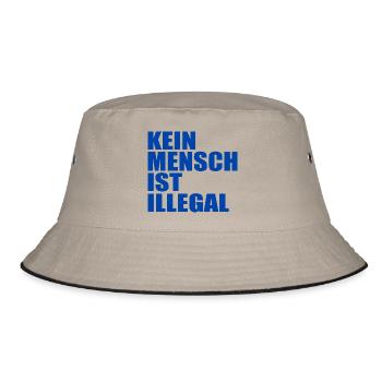 kein mensch ist illegal - Bucket Hat - Khaki/Schwarz - Vorne