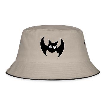 Halloween T-shirt Fledermausspooky cute Shirt - Bucket Hat - Khaki/Schwarz - Vorne