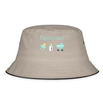 Patenonkel Geburt Junge Taufe - Bucket Hat - Khaki/Schwarz - Vorne