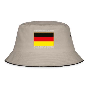 Deutschlandflagge - Deutschland WM / EM Fussball - Bucket Hat - Khaki/Schwarz - Vorne