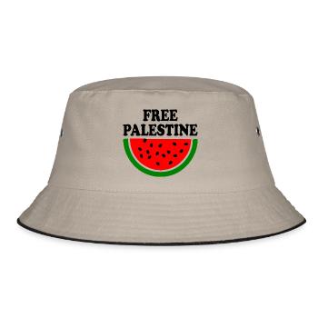 Free palestine Melon pastèque - Bob - kaki/noir - Devant