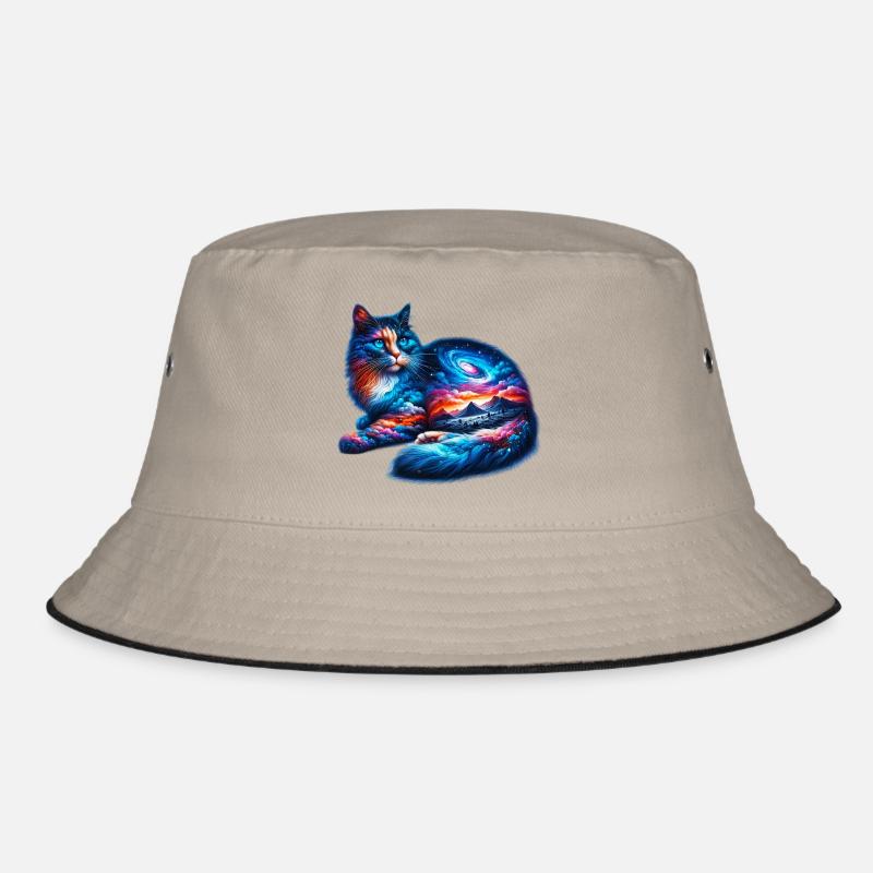 Katze - Bucket Hat - Khaki/Schwarz