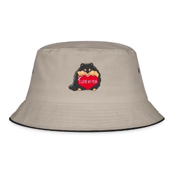 I love my Pom Black Tan - Bucket Hat - khaki/black - Front