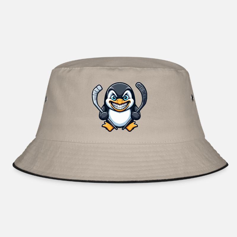 Cooler Pinguin Eishockey Spieler Bucket Hat