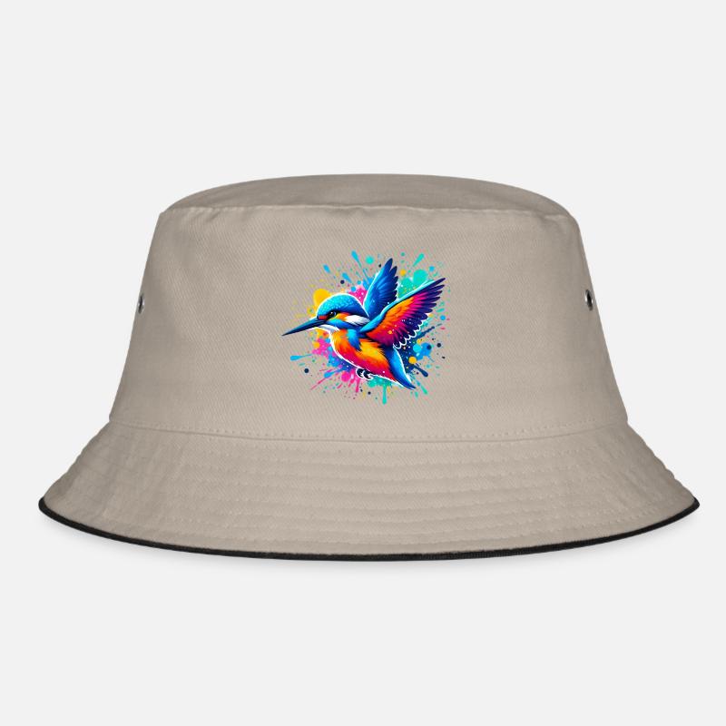 Eisvogel - Bucket Hat - Khaki/Schwarz