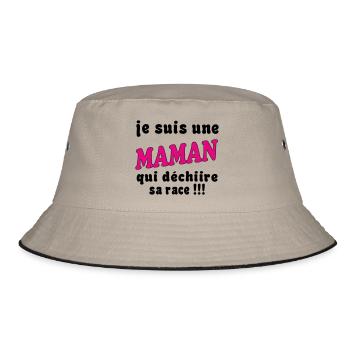 Ich bin eine MAMA... - Bucket Hat - Khaki/Schwarz - Vorne