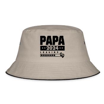 papa 2024 loading - Bucket Hat - Khaki/Schwarz - Vorne