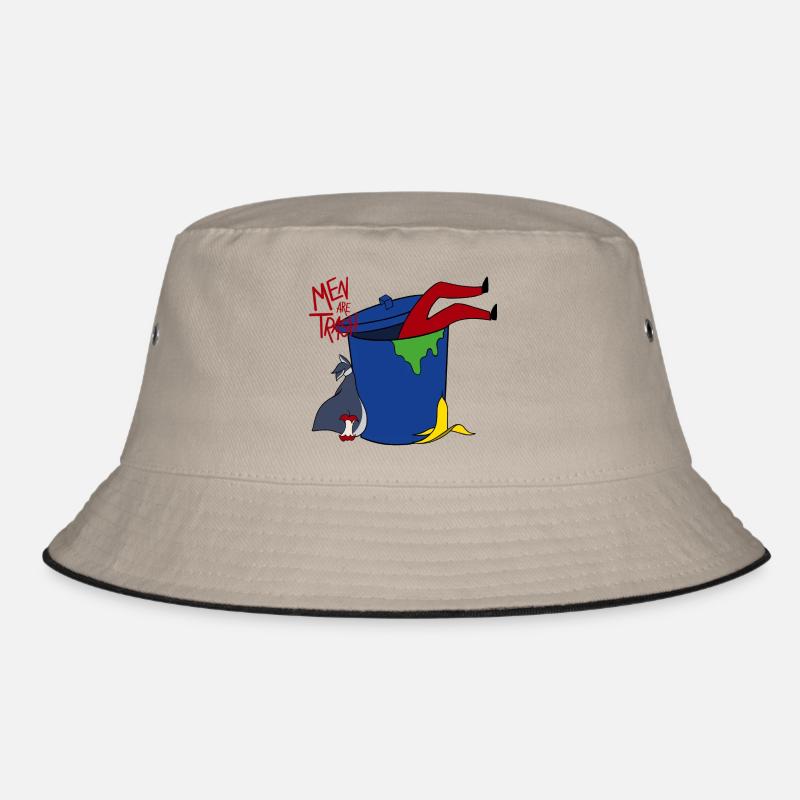 men are trash - Bucket Hat - khaki/black