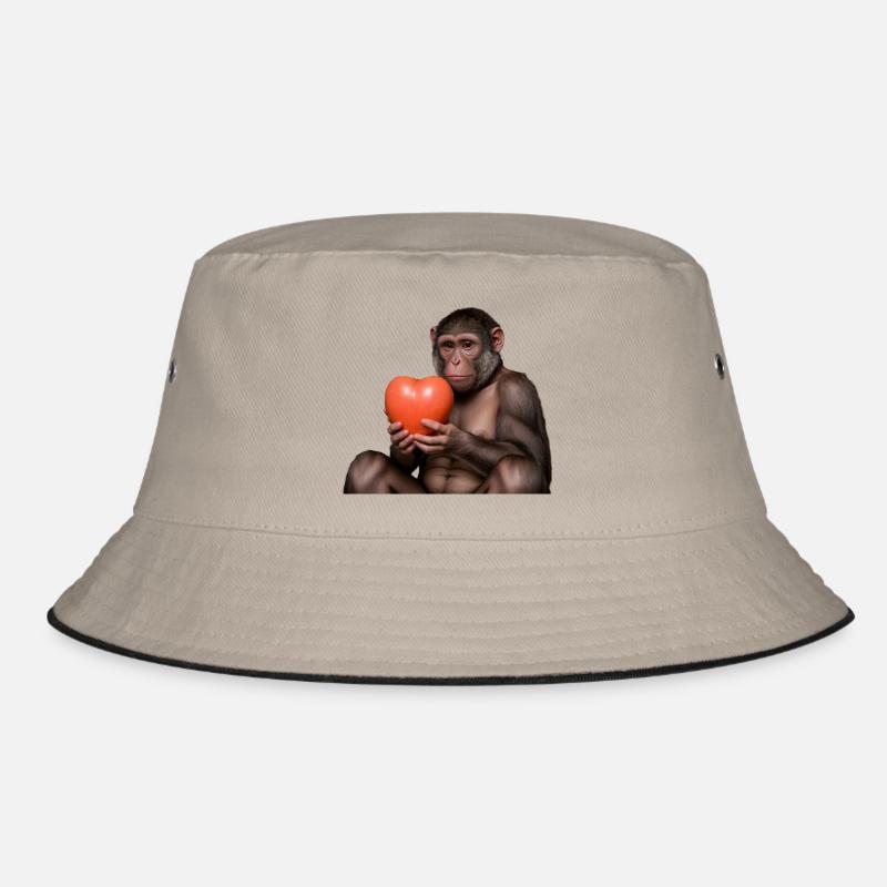 Affe mit einem Herz Bucket Hat